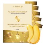 Hidratáló maszk, PLANTIFIQUE szemtapaszok kollagénnel, koffeinnel, spirulinával, tengeri moha, glükóz és konjac kivonattal, sötét karikák elleni, ránctalanító, duzzadt szemekre, revitalizáló és világító, 5 pár