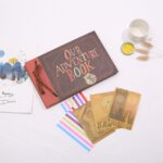 Zggzerg kreatív fotóalbum szett, DIY, kézzel készíthető családi album, dombornyomott betűs retro borító, születésnapra, esküvőre, babaváró eseményre, ballagásra, 80 db fotó, 29 x 18,5 cm, többszínű - Image 7
