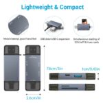 Nagy sebességű 6 az 1-ben kártyaolvasó, USB-A 3.0 és USB-C 3.1 portok, SD/SDHC 3.0 és Micro SD/TF 3.0 kártyafoglalatok, USB-A 2.0 és USB-C 2.0 portok, rövidzárlat elleni védelem, két kártya egyidejű olvasás, alumínium anyagból, szürke színű - Image 3