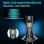 H7 LED Izzókészlet, AutoREY®, 2 Darab, 55W Teljesítmény, 25000 Lumen, 6000K Hidegfehér Fény, CSP Technológia, Kábel És Ventilátor Nélküli Plug & Play Design, Vízálló, 360° Fényszög, Csendes Működés, Alacsony Fogyasztás, Hosszú Élettartam - Image 4