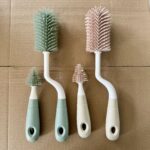 3 darabos cumisüveg és cumitisztító készlet, NAXSIR, ergonomikus nyél, rózsaszín - Image 6
