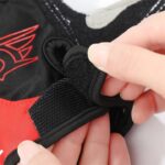 SuooTci kerékpáros kesztyű, légáteresztő, ütéselnyelő, fekete piros, M, 2 darabos készlet - Image 4