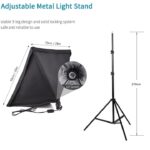 2 db Softbox lámpa készlet Piduules 150W, 6500k, fekete, 50x70cm