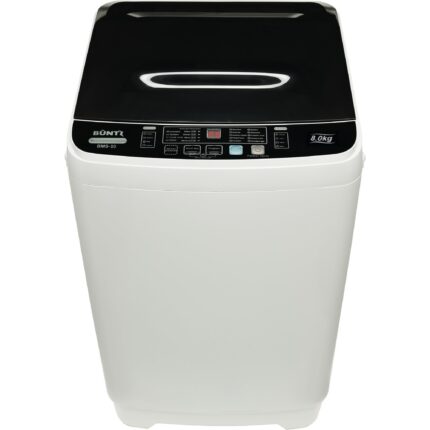 Félautomata mosógép, rozsdamentes kád, Büntz BMS-80, 8 kg, 10 mosási program, LED kijelző, 700 RPM, 355 W, beépített facsaró, Szürke