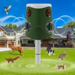 360°-os ultrahangos napenergiával működő állatriasztó macskariasztó kültéri szarvasriasztó mozgásérzékelővel, 3 oldalról villogó mozgásfénnyel, elriasztja a kutyákat, madarakat, nyulakat és mókusokat a kertben - Image 2