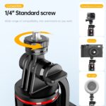 Advanced hordozható teleszkópos fotós állvány, 1,35 m, 360°-os elforgatás, 9 fokozatú fénnyel, vízszintes, függőleges és légi fényképek - Image 8
