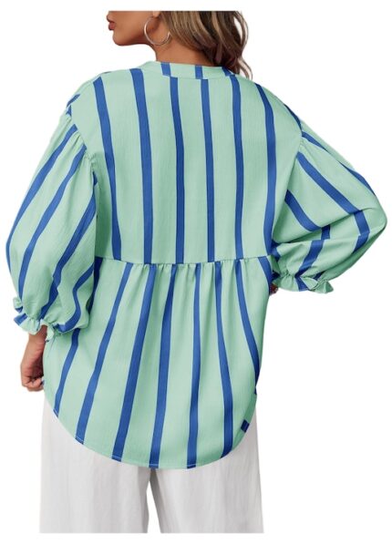 Babydoll blúz, Imily Bela, buggyos ujjú, női, világoszöld, L-es méret INTL
