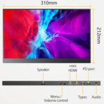 14 hüvelykes hordozható monitor, 2560x1600 FHD IPS16:10 kijelző beépített állvánnyal, USB-C/HDMI Plug and Play, kompatibilis laptoppal, PC-vel, Mac-kel, mobillal, PS5-tel, PS4-gyel, Xbox-szal, Switch-csel - Image 6