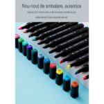 120 db professzionális Arvada Color Magic filctoll készlet, többszínű marker, alkohol alapú tintával, dupla fej 1mm-6mm, fekete - Image 16