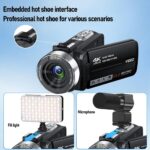 Garsonal 4K Digitális fényképezőgép, 80MP, 270°-ban forgatható képernyő, 18x zoom, 3.0'', 9 fényképezési mód, LED, 1500mAh, 32GB SD kártya, Távirányító, Fekete - Image 10