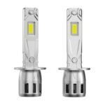 2 db-os szett, H1 LED-es autólámpák, prémium H1 LED-es fényszóró izzó, ultra fényes 6000K fehér 20000LM,12V Mini méret 1:1, CANBUS izzóhiba nélkül, tartós alumínium 50000 óra élettartam, Plug and Play - Image 2