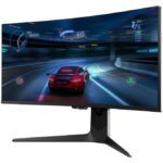 TCL 34R83Q QD Mini-LED ívelt 34" Gaming monitor, UWQHD (3440x1440), 170Hz, 1ms, AMD FreeSync™ Premium, NVIDIA G-Sync™, HDR 1600, 1400 nit, Környezeti fény, Hangszórók, USB Type-C USB, 2x HDMI, Display Port, Jack, Pivot, Fehér - Image 3