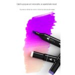 120 db professzionális Arvada Color Magic filctoll készlet, többszínű marker, alkohol alapú tintával, dupla fej 1mm-6mm, fekete - Image 18