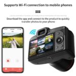 Digitális fényképezőgép, Darklove, 32 GB SD kártyával, objektívvel, töltőfénnyel és mikrofonnal, 64 MP, 16X digitális zoom, 3,0 hüvelykes IPS, 4800 mAh, Hordozható, Gyermekeknek, kezdőknek és időseknek, 13X12,5X9,5 cm, Fekete - Image 4