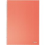 Esselte Colour'Breeze irodai jegyzetfüzet, karton, újrahasznosítható, A4, 80 lap, spirálkötésű, dictando, korall