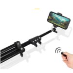 Univerzális állvány, KINSI, Bluetooth távirányító, állítható, Selfie Stick, 160 cm magas, fekete - Image 3