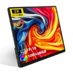 Hordozható monitor 14 hüvelykes 2K laptop monitor USB C HDMI játék Ultra-vékony IPS kijelző borítóval és hangszórókkal, 2160 * 1440P laptop képernyő, HDR Plug&Play, külső monitor laptophoz PC telefon Mac Xbox - Image 2