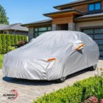 Elindor® Prémium Autóponyva, Vízálló, UV-védelem, Nap, Por, Eső és Hó Ellen, Minden Évszakra, Kültéri Takaró, Teljes Védelem, Univerzális, Autós Kiegészítők, Személyautó XXL Méret, 500 × 200 × 150 cm, Szürke - Image 2