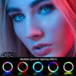 RGB körfény 26 cm-es, kis állvánnyal és telefontartóval, többszínű fény szelfikhez és vlogoláshoz - Image 6