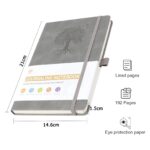 2 darabos retró jegyzetfüzet/toll szett, Axroad Mall, Bőr napló keményfedeles A5, 192 oldal, 80 g/m², Vízálló, Könnyen írható, Vízszintes vonalakkal, Íráshoz, utazáshoz, üzleti, munkahelyi és iskolai használatra, 21*14,6 cm, Rózsaszín/Szürke - Image 3