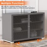 Mobil mosógép alap, kihúzható 44.5-72 cm, 24 kerékkel, fékkel, fehér - Image 5
