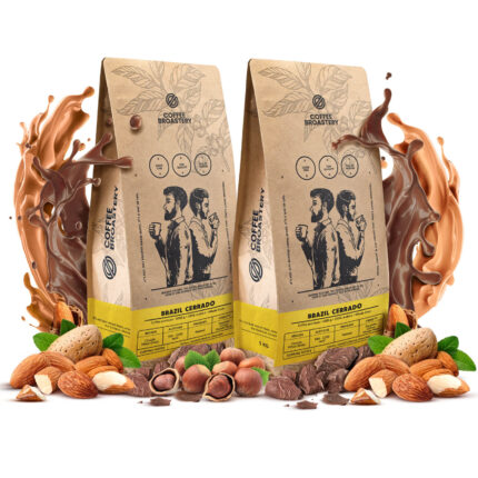 Kávé Szemes Kávébab, Coffee Broastery Brazil Cerrado, Kávé Frissen Pörkölt Premium, Arabica, 2x1kg