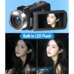 Garsonal 4K Digitális fényképezőgép, 80MP, 270°-ban forgatható képernyő, 18x zoom, 3.0'', 9 fényképezési mód, LED, 1500mAh, 32GB SD kártya, Távirányító, Fekete - Image 4