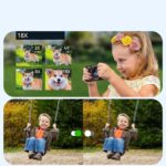 Kompakt 4K kamera, Buyya, digitális fényképezőgép, digitális fényképezőgép, 18x zoom, 64MP, 64 millió HD pixel, 64 GB SD-kártyával, fekete, dupla első és hátsó képernyő, rázkódásmentes kialakítás, stílusos és sokoldalú, gyerekeknek, kezdőknek, időseknek - Image 8