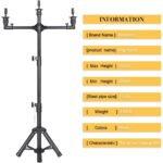 Manöken fejtámasz, WALALLA, 3 kar, 360°-ban forgatható kivitel, 39-120cm-ig állítható magasságú, fekete - Image 5