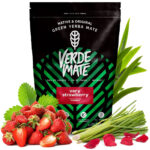 Yerba Mate Tea Készlet, Verde Mate Strawberry Levegőn Szárított, Füstmentes, Enyhe Ízű, 500g, Kerámia Bögre Zöld, 375 ml, Bombilla - Image 3