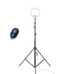 Selling Depot Kör alakú lámpa, 15 cm / 6 hüvelykes, meleg, hideg, semleges fénnyel, USB csatlakozással, nagy állvánnyal, iOS és Android kompatibilis szelfi távirányítóval, TikTok, videó, fotózás - Image 2