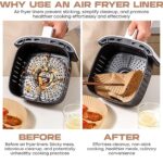 Sütőpapír Air Fryerhez, AYSTOAYS®, 50 darabos szett, hőálló, eldobható, Air Fryerhez, Sütőhöz és Fritőzhez, 20x20x4.5 cm, Négyzet alakú, Barna - Image 2