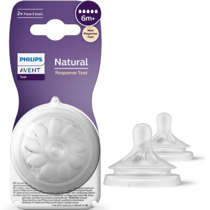 Philips-Avent SCY965/02 Natural Response Cumi, +6 hónap, úgy működik, mint az anya melle, cumi szivárgás nélkül, 5-ös folyás, BPA-mentes, 2 darab