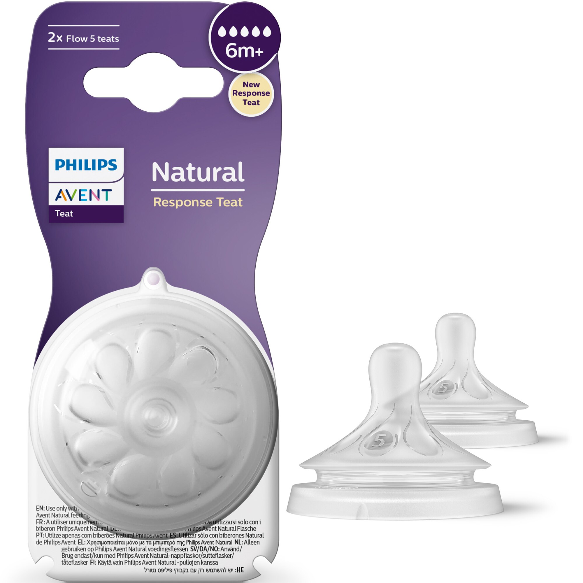 res_9d8909a21495ab24f09cd935bf37ca66.jpg Philips-Avent SCY965/02 Natural Response Cumi, +6 hónap, úgy működik, mint az anya melle, cumi szivárgás nélkül, 5-ös folyás, BPA-mentes, 2 darab - Image 1