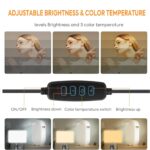 Folyamatos fényű Softbox készlet, SINBINTA, 2 hordozható LED lámpa szett 4 színszűrővel, USB csatlakozás, hideg, meleg és semleges fény, 180°-os forgatás, 5V, állítható 160 cm-es állványok, vezetékes vezérlőkapcsoló, fotó/videó/sminkhez, 23*16cm, fekete - Image 5