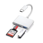 3 az 1-ben kártyaolvasó, JESWO, USB C, fehér, SD/TF támogatás, plug and play - Image 2