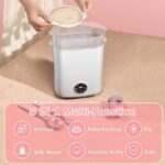 Elektromos cumisüveg-sterilizáló szárítóval, Cohhome, 6 nagy kapacitású cumisüveghez, 5 az 1-ben, Időzítő, LCD kijelző, 2 rétegű, Fehér - Image 3