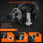OEM H7 LED Izzók, PX26D Fényszórók, 6000K fehér, 20000LM, 1:1 mini méret, 2 db-os szett, tartós alumínium turbó ventilátorral, Canbus, IP68, Távolsági fényszórók, Tompított fényszórók, Ködlámpák - Image 8