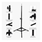 Univerzális állvány, KINSI, Bluetooth távirányító, állítható, Selfie Stick, 160 cm magas, fekete - Image 6