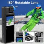 Sportkamera, Bedee®, HD 1080P, 1200mAh akkumulátor, 1.3 hüvelykes képernyőméret, Hordozható kamera, mozgásérzékelő funkció, hurokfelvétel funkció, forgatható lencse, alkalmas irodai megbeszélésekhez, interjúkhoz és tanulmányokhoz, Fekete - Image 6