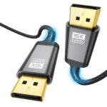 DisplayPort 2.1 kábel, 16K 60Hz, 8K 120Hz, 4K 240Hz, 4K 165Hz, 4K 240 Hz férfi-apa, HDR, HDCP 2.2, 3D Dynamic, DSC 1.2a, 80Gbps, Ritkán 3 méter, - Image 2