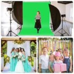Kit studio foto video világítás professzionális, 2 softbox-szal, 2 fotóernyővel, 2 db 150W 5500K fénycsővel és 2 db 120W-os LED izzóval távirányítóval, zöld chroma key háttér, háttértartó, vászoncsipeszek, táska - Image 3