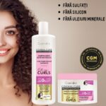 Professzionális készlet göndör hajra, Cosmaline, Low Foam krémsampon 500 ml és hidratáló maszk 500 ml, hidratáló, göndör fürtök definiálása