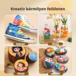 ENMY 60 db-os kétvégű akrilfesték-jelölők, prémium markerek papírra, fára, vászonra, kőre, ruhafestésre, üvegre, kerámia felületekre, finom hegyű, tartós, gyerekeknek és felnőtteknek - Image 8