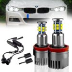 LED Marker Izzókészlet H8 Angel Eyes, AutoREY® Premium, 2 Darab, 120W Teljesítmény, DRL CANBUS Kompatibil, BMW 5 E60 E61, X5 E70, 3 E90 E91 E92 E93, 1 E87, X6 E71 Modellekhez, 6000K Fehér Fény, Plug & Play Szerelés, Nincs Izzóhiba Jelzés, Erős Fényerő - Image 2