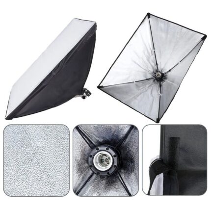 2 db softbox lámpa szett fotó-videó stúdióhoz, 50 x 70 cm, 2 állítható állvánnyal 200 cm-ig, 2 db 150W 5500K izzóval, hordtáskával