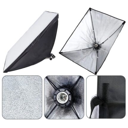 2 db softbox lámpa szett fotó-videó stúdióhoz, 50 x 70 cm, 2 állítható állvánnyal 200 cm-ig, 2 db 150W 5500K izzóval, hordtáskával