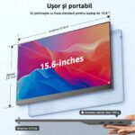 Yodoit hordozható monitor, 15,6", FHD, 1920x1080p, IPS másodlagos külső képernyő, laptop képernyő kiterjesztés, beépített hangszórók, széleskörű kompatibilitás különböző eszközökkel - Image 3