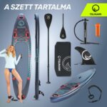 Szett felfújható Stand Up PaddleBoard, Tsunami, T03, úszó evezővel, 350 x 81 x 15 cm, 14.5 kg, pumpával, javítókészlettel, hordtáskával, evezővel, PVC, ingyenes szállítás, kék/piros - Image 4