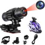 Sport kamera videó, Piduules, 1080p Full HD, 120°-os széles látószög, 60 képkocka/másodperc videó, sisakra vagy kerékpárra, motorra, robogóra szerelhető, vízálló, rázkódásgátló, éjjellátó, 128 GB-ig bővíthető, fekete - Image 2